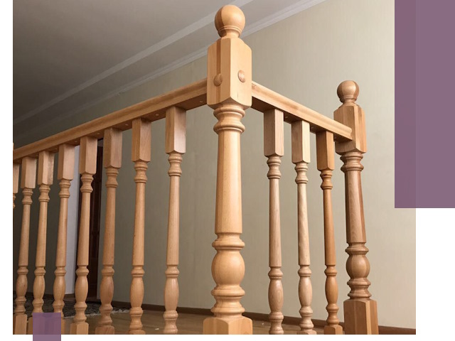 Деревянные перила на заказ в Вятских Поляне: монтаж и изготовление