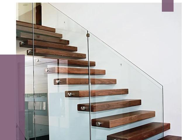 Стеклянные перила для лестницы в Вятских Поляне от 14718 руб.