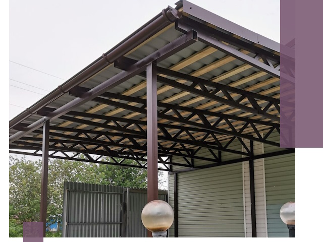 Навесы под ключ в Вятских Поляне: изготовление, монтаж и гарантия