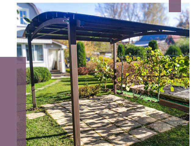 Навесы для дачи в Вятских Поляне от 12637 руб. под ключ — ПРОЛЁТ-Втс