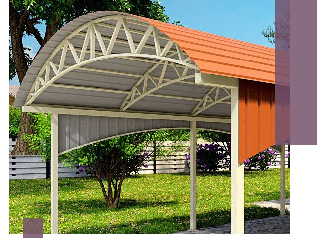 Навесы из профнастила под ключ в Вятских Поляне — установка и монтаж