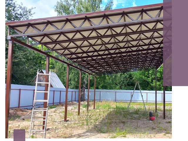 Односкатные навесы под ключ в Вятских Поляне — изготовление и монтаж