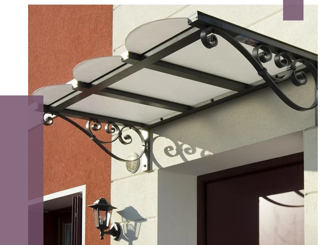 Односкатные козырьки в Вятских Поляне от 8323 руб.  | ПРОЛЁТ-Втс