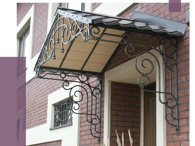 Двускатные козырьки в Вятских Поляне под ключ от 12688 руб.