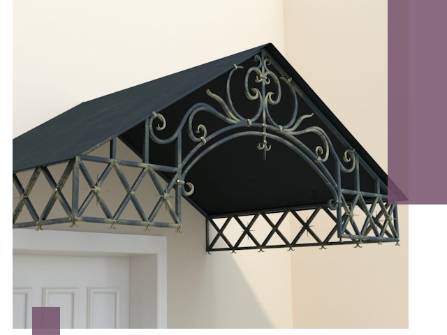 Двускатные металлические козырьки под ключ в Вятских Поляне